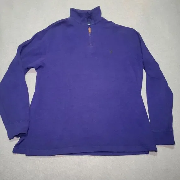 Polo Ralph Lauren 1/4 Zip Sweater Men's Medium Royal Blue Pony Designer - Picture 1 of 8